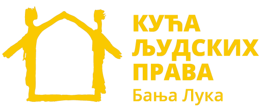 Logo Kuće ljudskih prava Banja Luka - žuti
